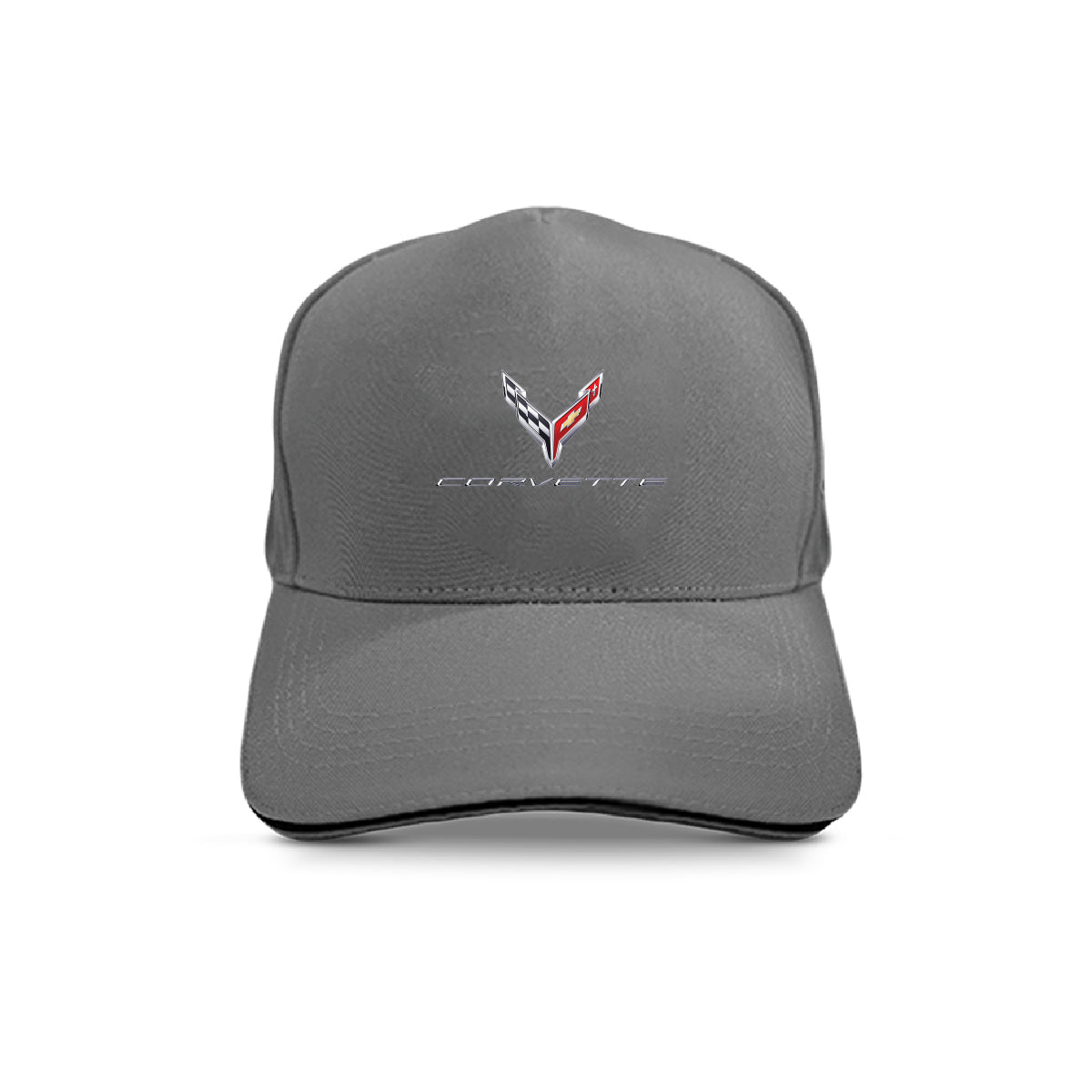 Corvette Logo Adult Panel Cap Grey