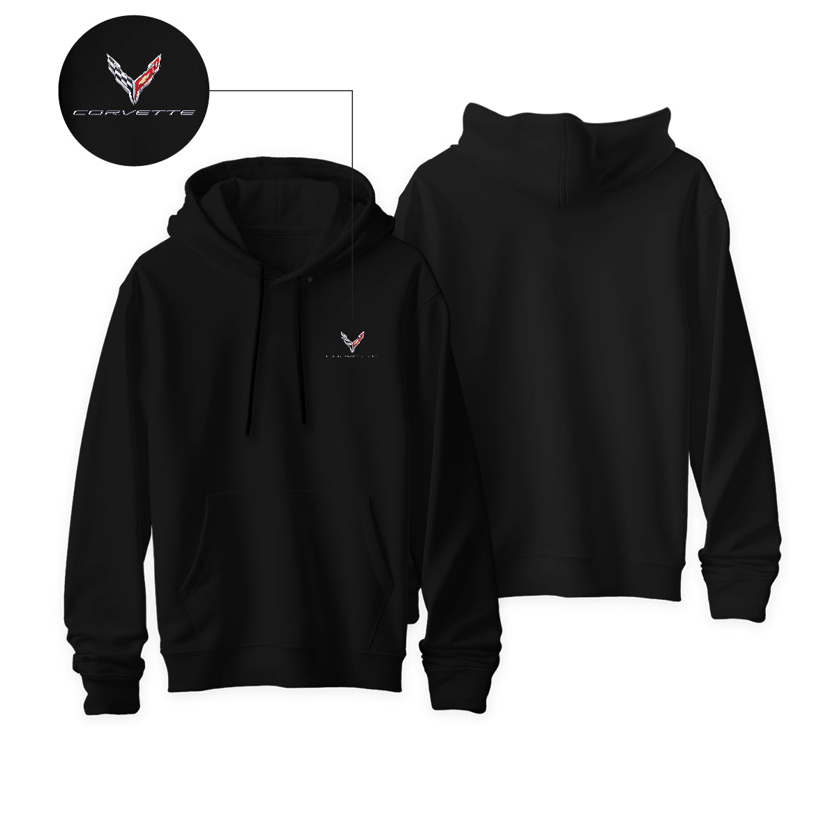 Corvette Logo Hoodie Black
