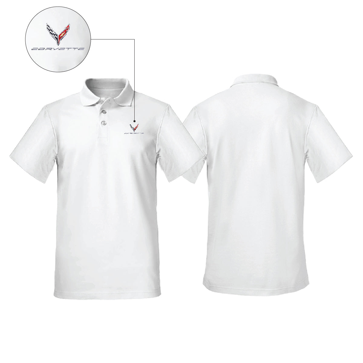 Corvette Logo Polo White