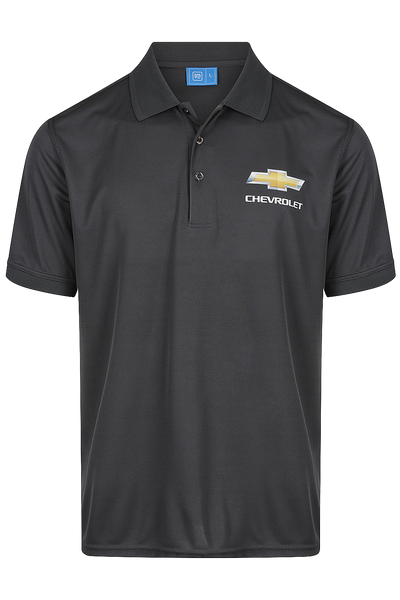 Mens Chevrolet Polo Shirts Performance Charcoal
